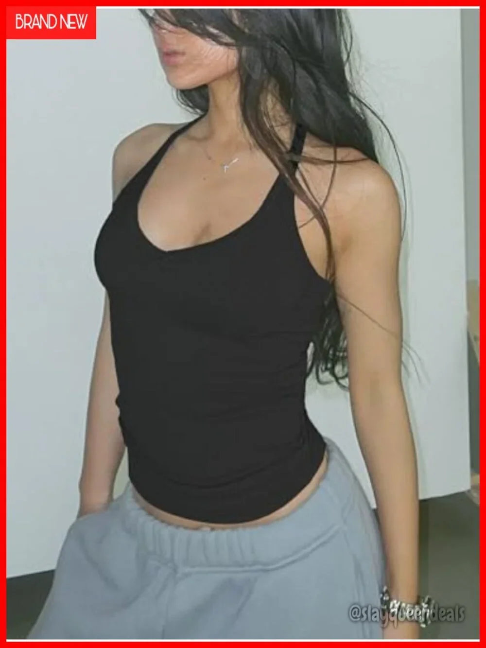 V Neck Cotton Tank Tops with Built-in Shelf Bra Sleeveless Racerback Fitted Cami